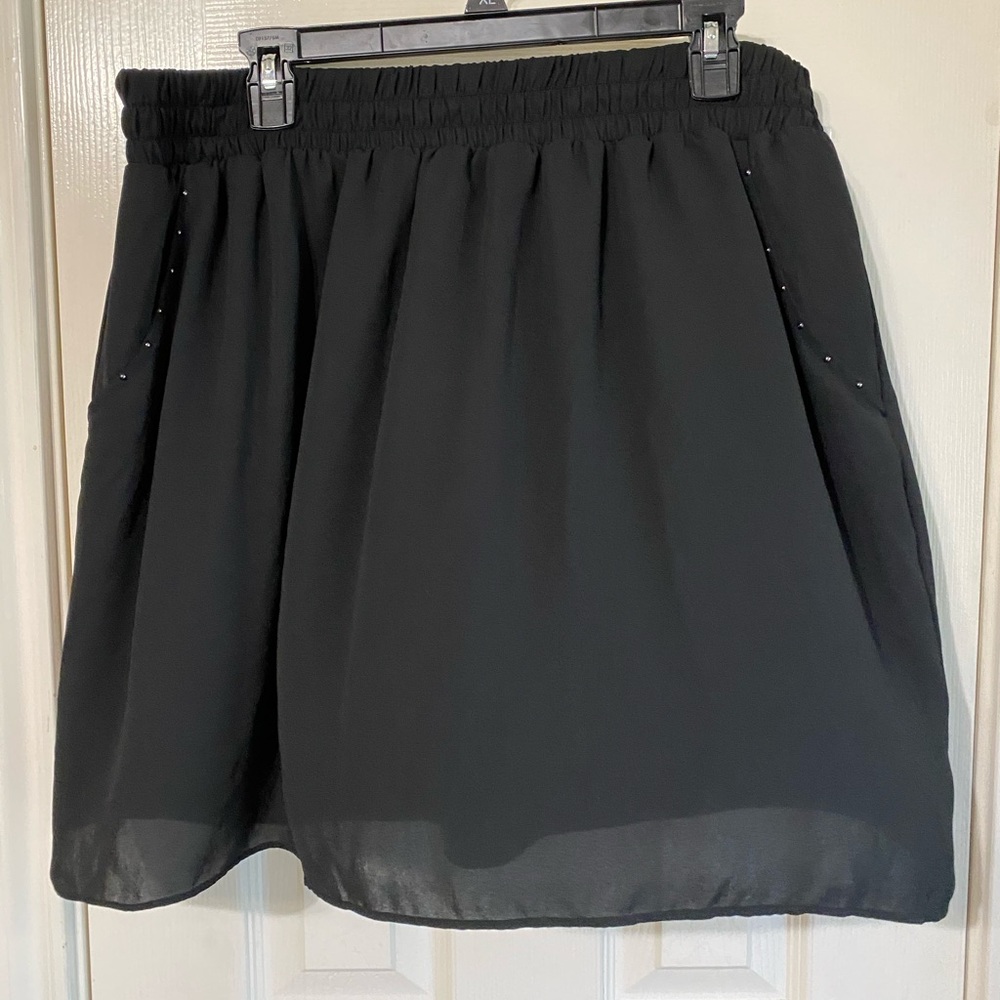 Black mini skirt
